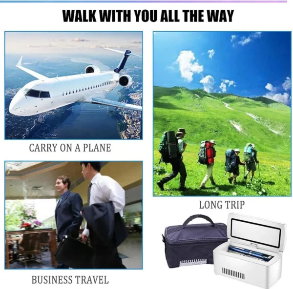 electric insulin cooler travel case box, medication cooler for travel, insulin fridge portable insulin refrigerator, diabetic travel case, 32℉ 64℉temperature control lcd display(large)